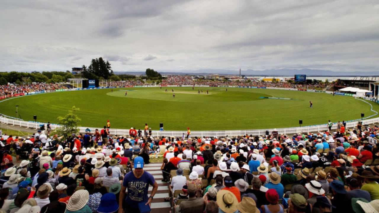 A view of the Saxton Oval in Nelson, New Zealand v West Indies, 4th ODI, Nelson, January 4, 2014

