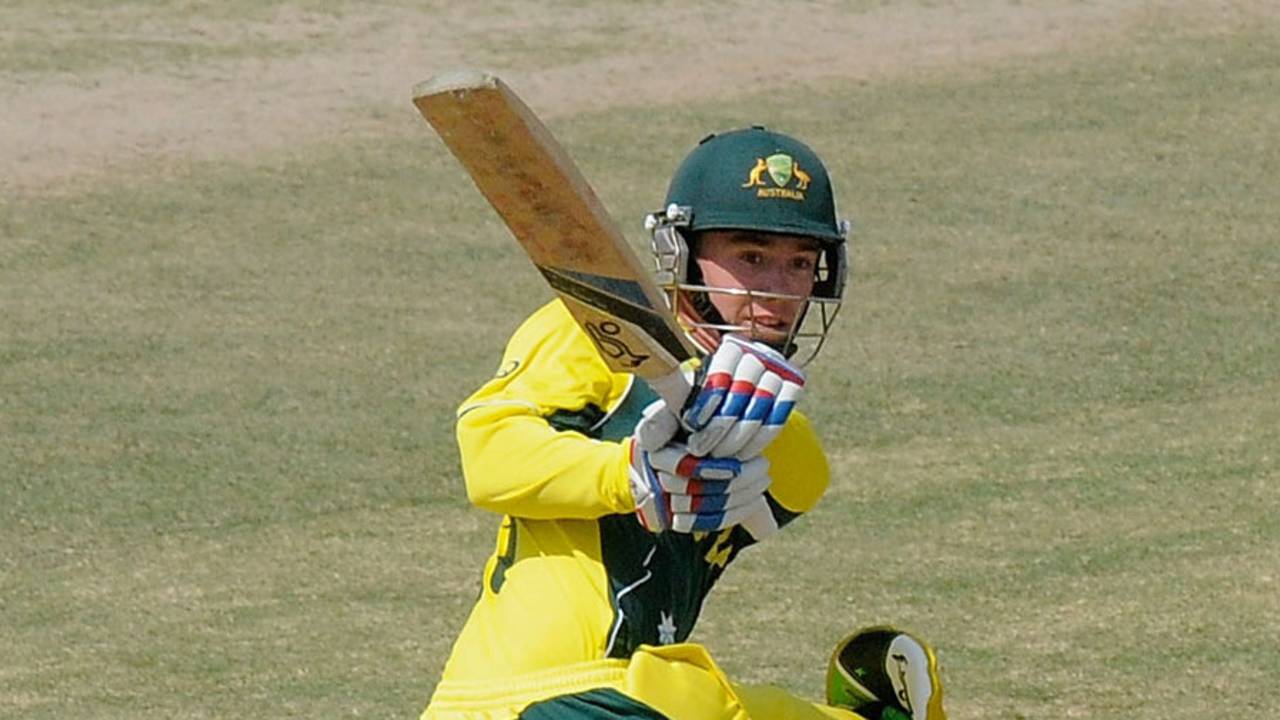 Australia Under-19s Jake Doran made an unbeaten 99, ICC Under-19 World Cup, Australia v Bangladesh, Abu Dhabi, February 19, 2014