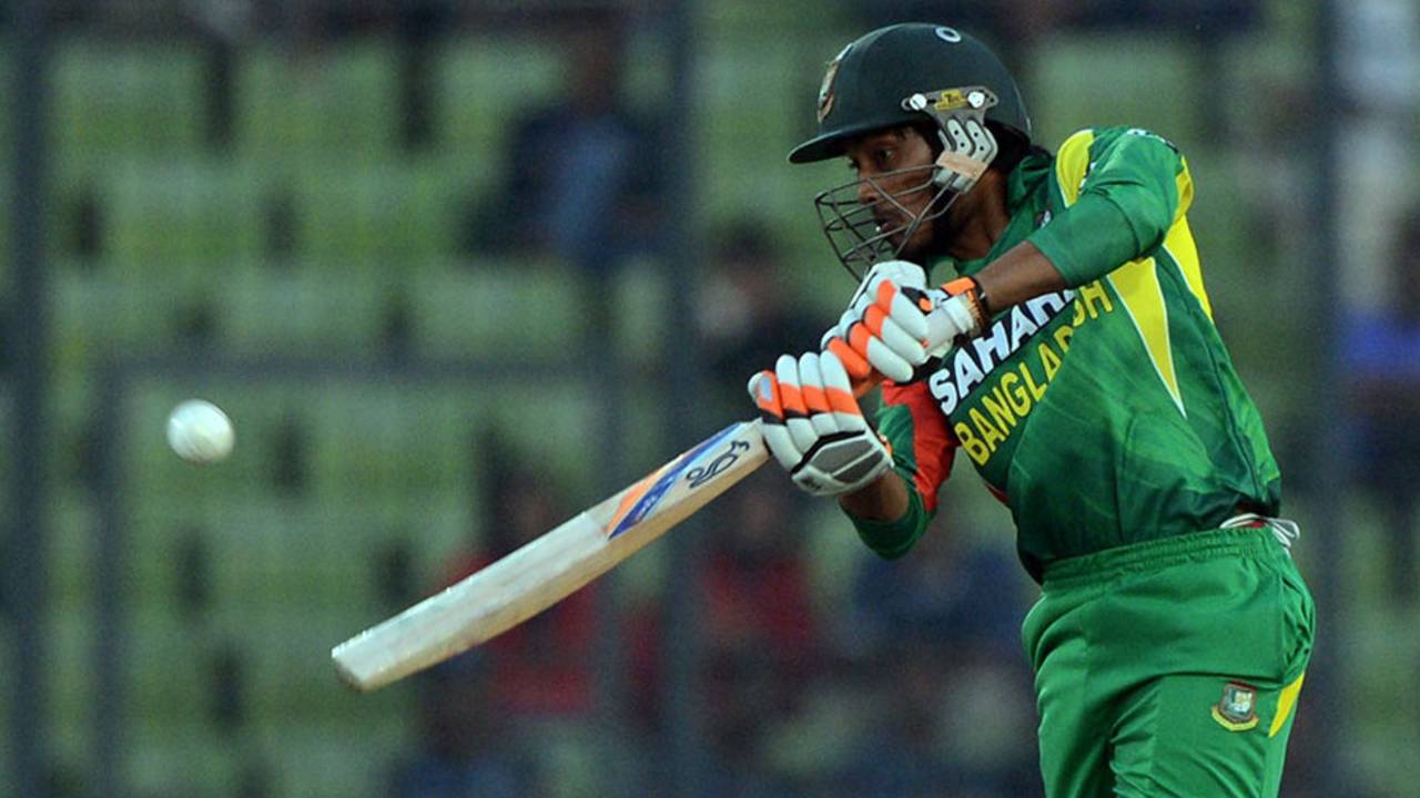 Anamul Haque drives on the up, Bangladesh v Sri Lanka, 2nd ODI, Mirpur, February 20, 2014