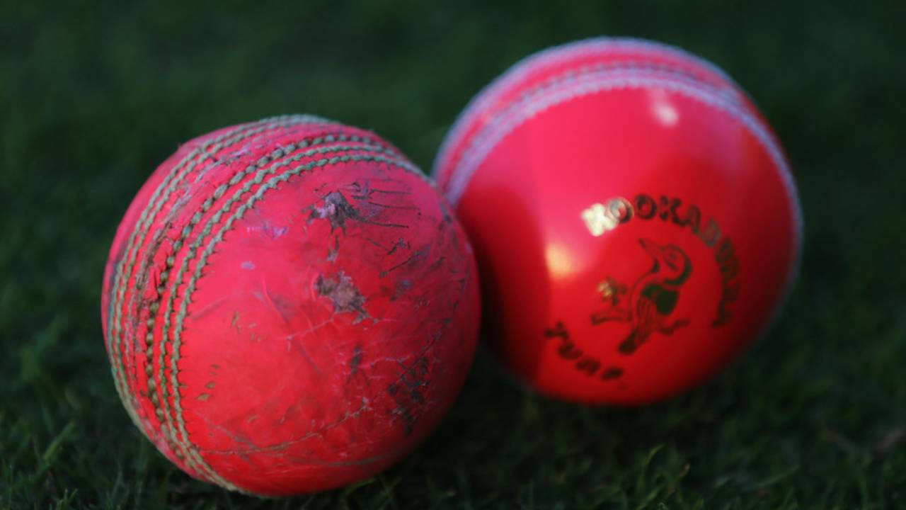 An old and new pink ball, Durham v MCC, Champion County Match, Abu Dhabi, March 24, 2014