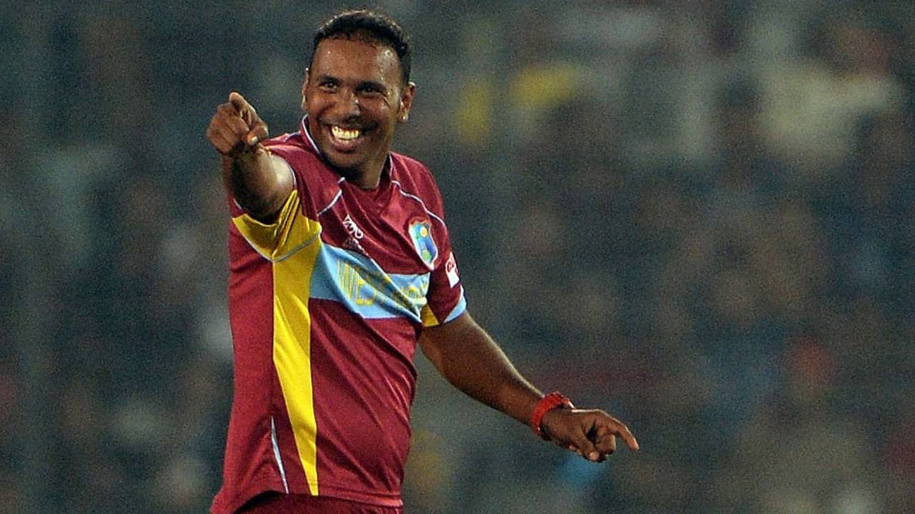 Samuel Badree's 4 for 15 were the best by a West Indies bowler in World T20, Bangladesh v West Indies, World T20, Group 2, Mirpur, March 25, 2014