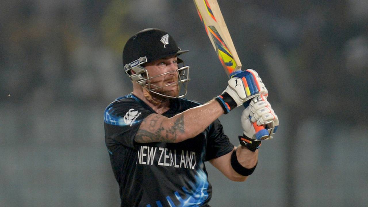 Brendon McCullum plays a pick-up shot to the leg side, Netherlands v New Zealand, World T20, Group 1, Chittagong, March 29, 2014