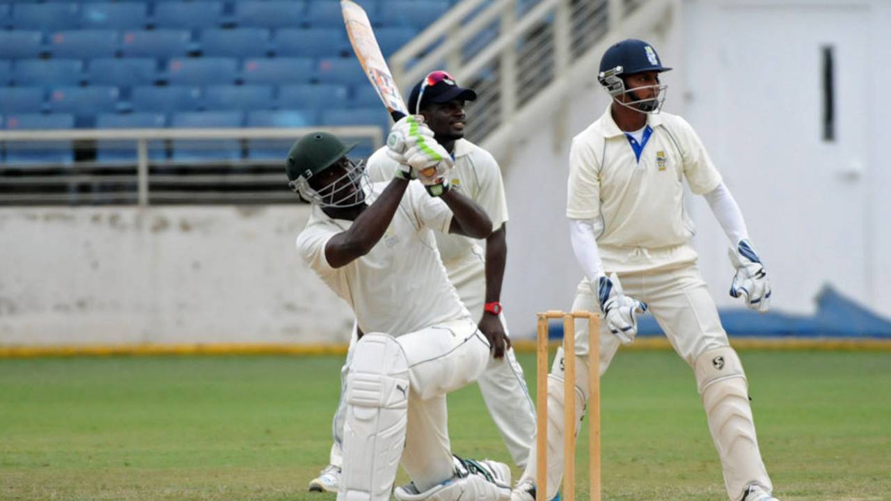 Jamie Merchant hits out during his 37, Jamaica v Barbados, Regional Four Day Competition, Kingston, March 31, 2014