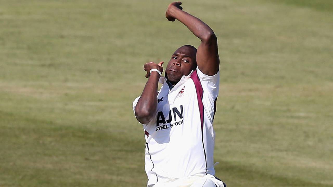 Maurice Chambers bowled a quick opening spell, Northamptonshire v Durham, County Championship Division One, Northampton, 3rd day, April 15, 2014