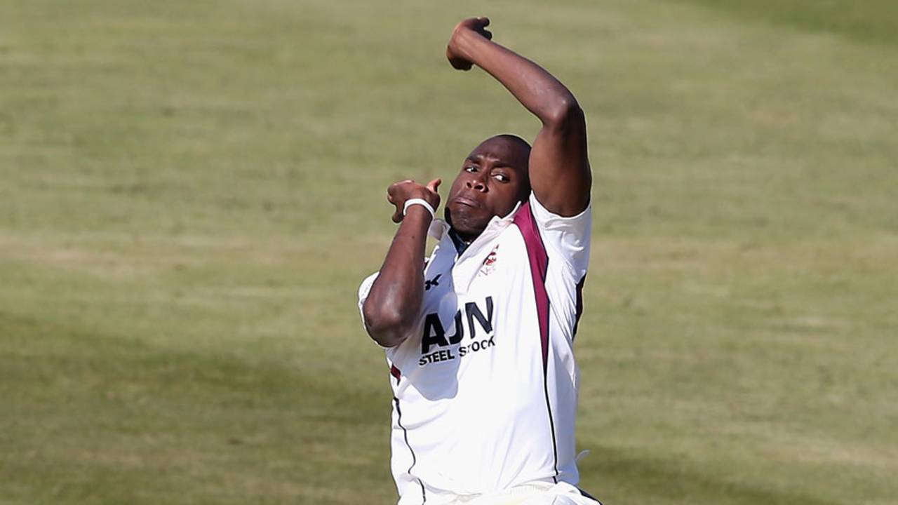 Maurice Chambers bowled a quick opening spell, Northamptonshire v Durham, County Championship Division One, Northampton, 3rd day, April 15, 2014