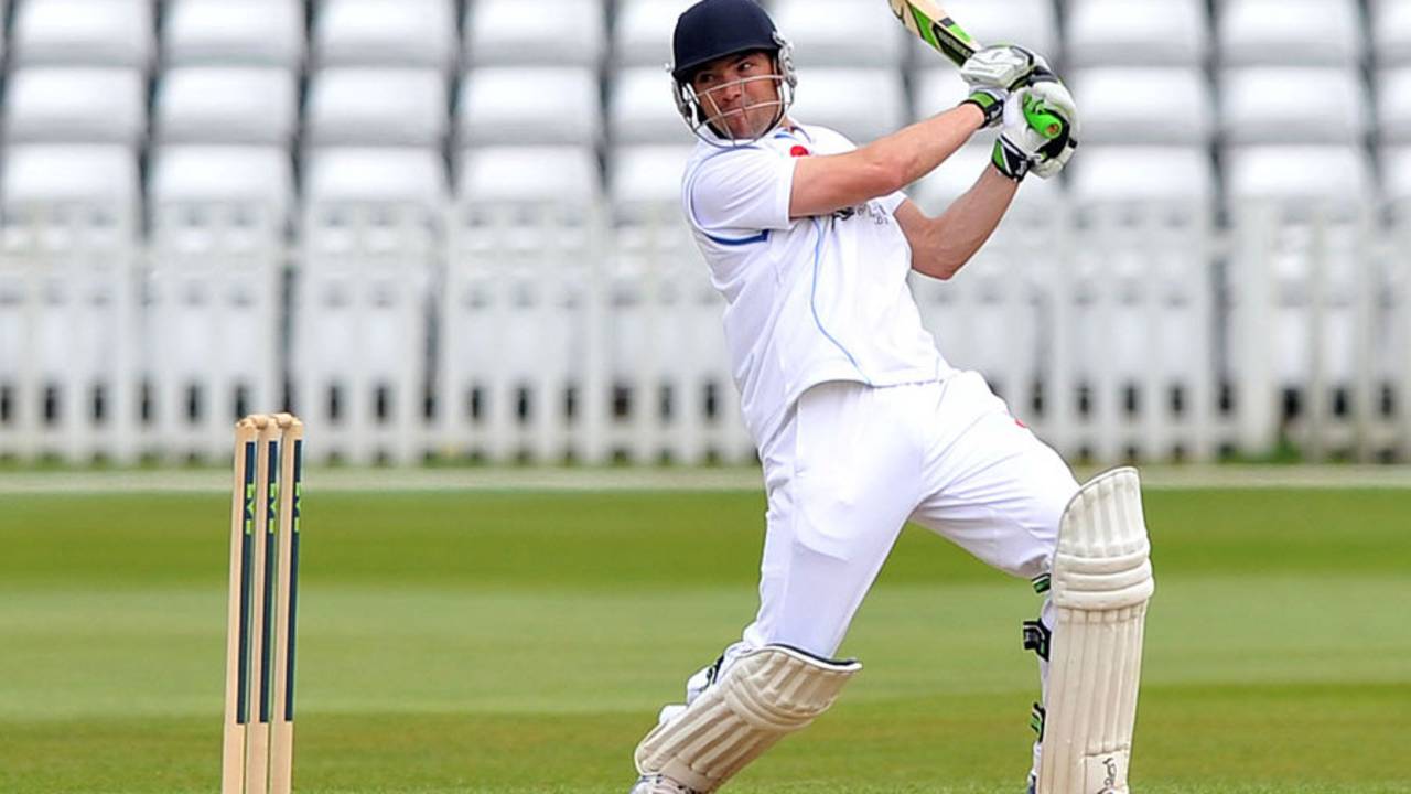 Stephen Moore extended his century to 128, Derbyshire v Hampshire, County Championship, Division Two, Derby, 3rd day, April 22, 2014