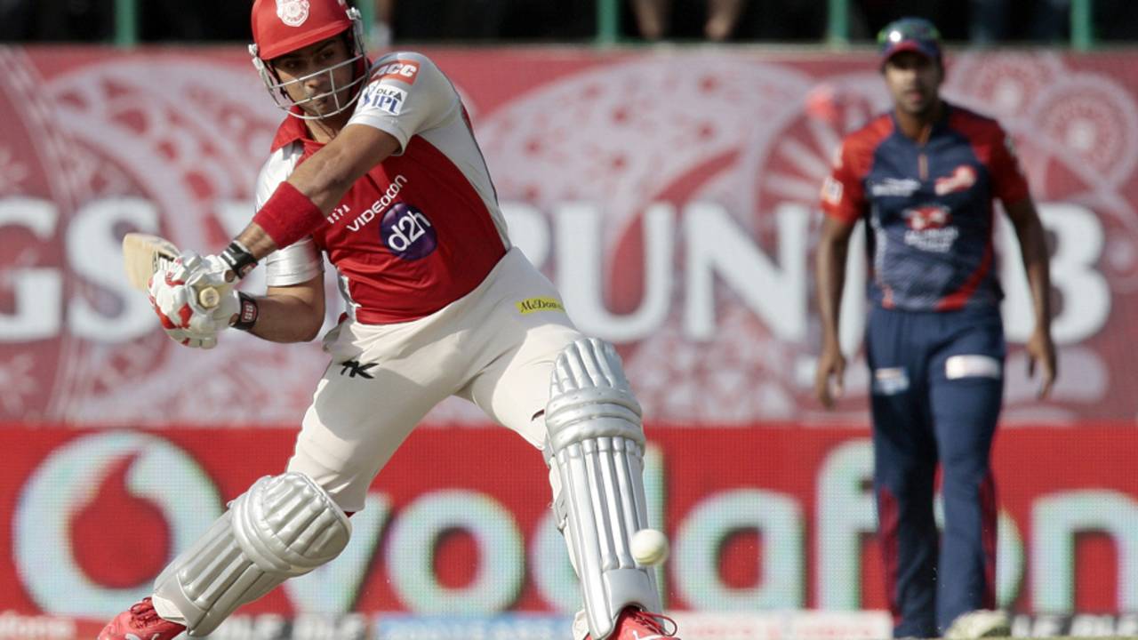 Siddharth Chitnis hits out, Kings XI Punjab v Delhi Daredevils, IPL, Dharamsala, May 19, 2012