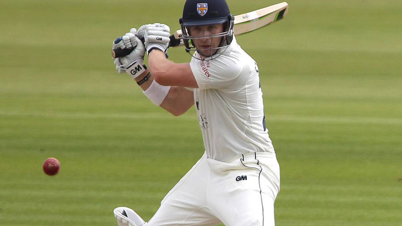 Mark Stoneman cuts on his way to 187, Durham v Middlesex, County Championship, Division One, Chester-le-Street, 1st day, June 1, 2014