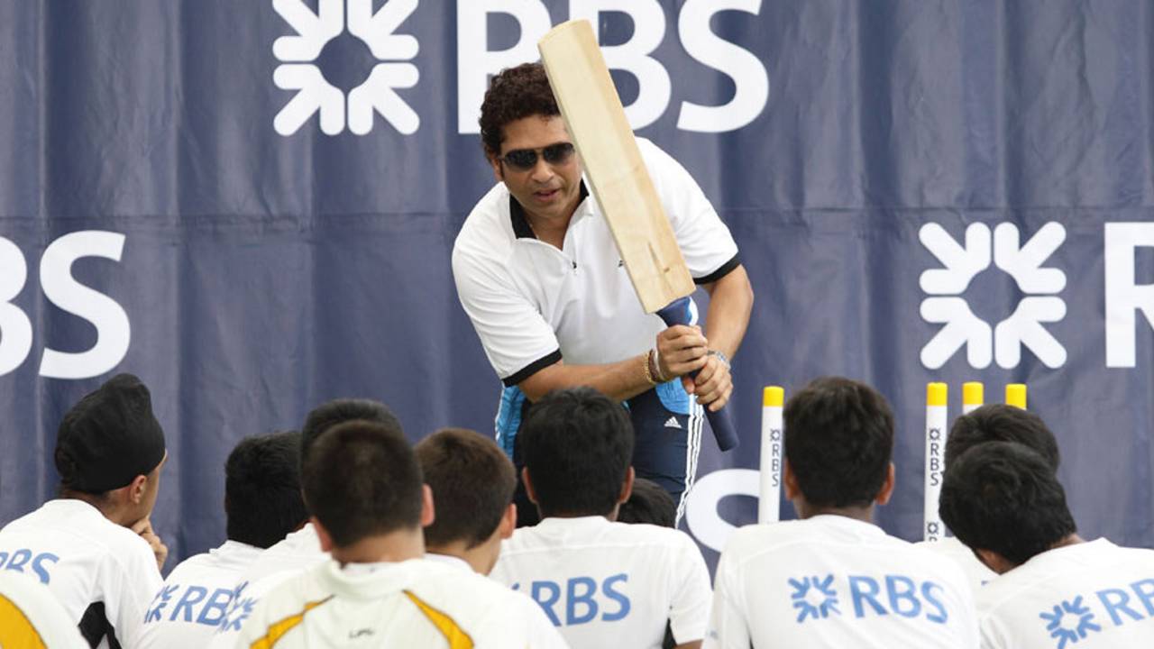 Sachin Tendulkar provides a batting seminar, Singapore, June 3, 2014