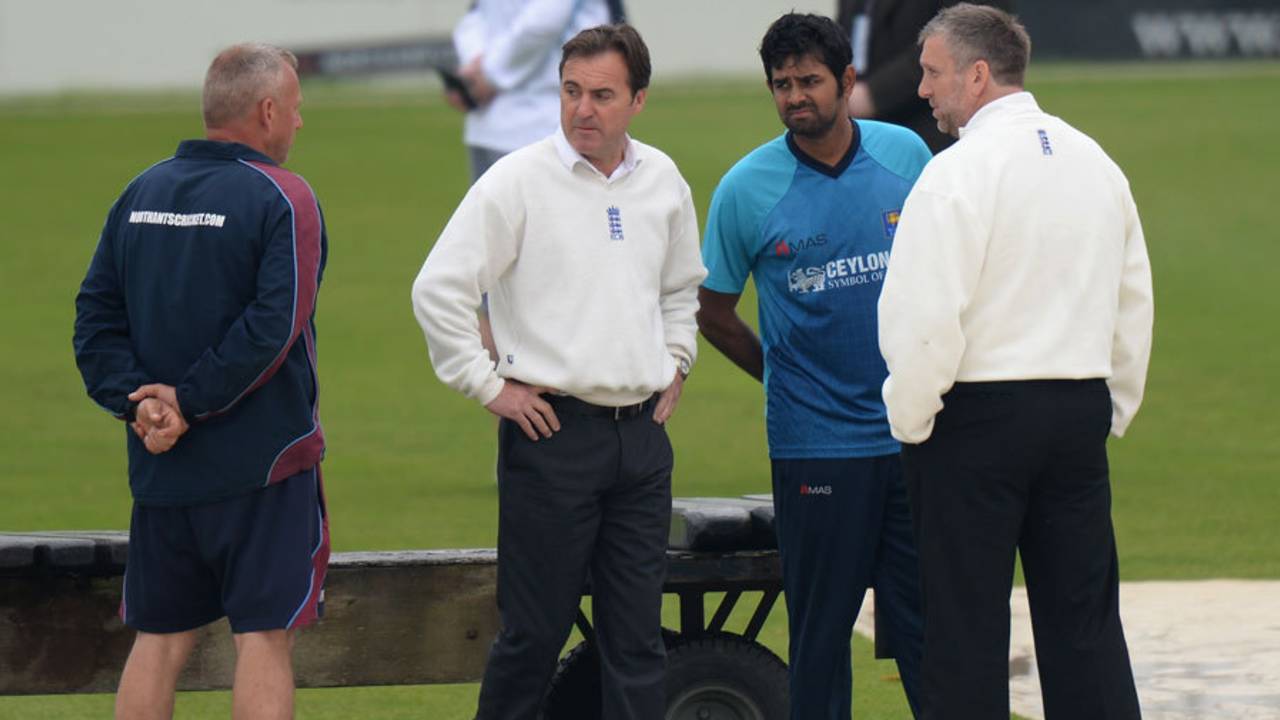 Play was abandoned after conversations between umpires, captains and groundstaff, Northamptonshire v Sri Lankans, Tour match, Wantage Road, 3rd day, June 7, 2014