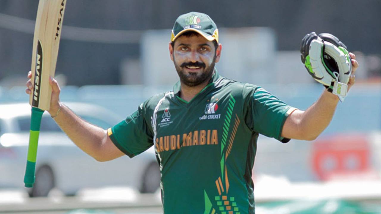 Hammad Saeed smashed 181 off 121 balls to lead Saudi Arabia to a 300-run win, Bhutan v Saudi Arabia, Asian Cricket Council Elite League, Singapore, June 8, 2014