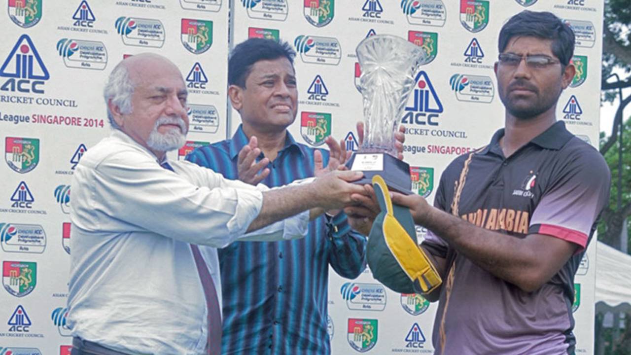 Afzal Saleem was adjudged player of the tournament, Kuwait v Saudi Arabia, ACC Elite League 2014, Singapore, June 13, 2014