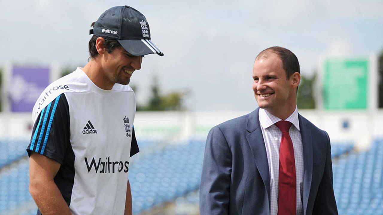 Alastair Cook chats with Andrew Strauss, England v Sri Lanka, 2nd Investec Test, Headingley, 5th day, June 24, 2014