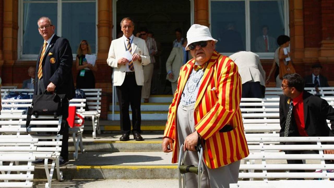 An MCC member in front of the pavilion at Lord's, July 5, 2011