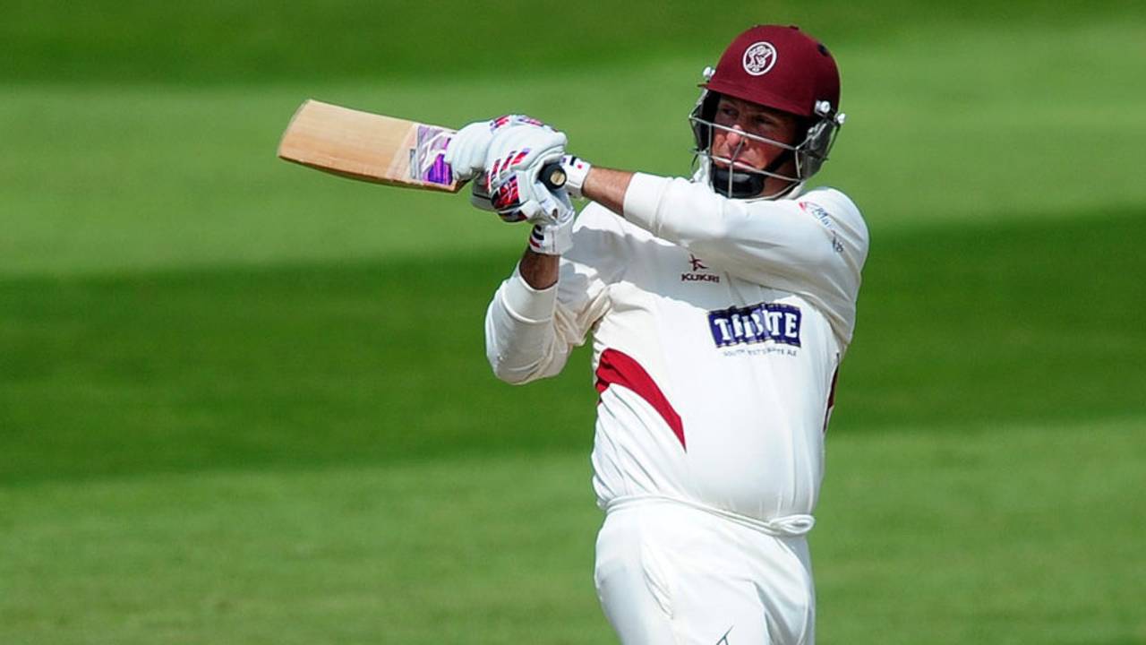 Marcus Trescothick cruised to a century after a tricky start, Somerset v Lancashire, County Championship, Division One, Taunton, 2nd day, June 30, 2014