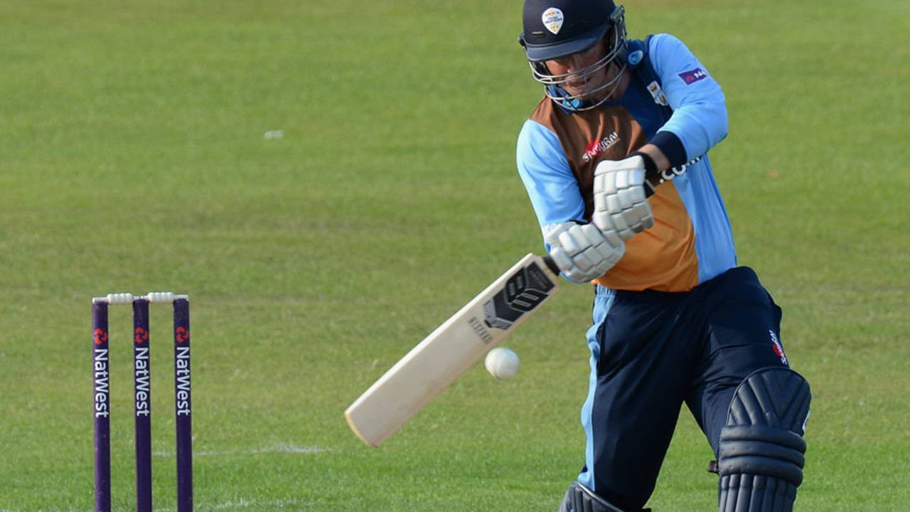 Gareth Cross made 48 in 33 balls, Northamptonshire v Derbyshire, NatWest T20 Blast, Wantage Road, July 11, 2014