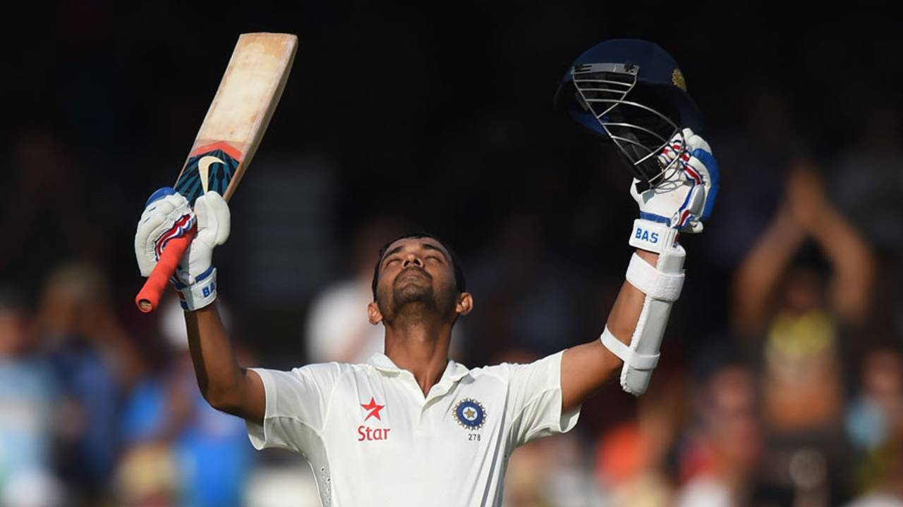 Ajinkya Rahane celebrates his maiden Test ton in England, England v India, 2nd Investec Test, Lord's, 1st day, July 17, 2014