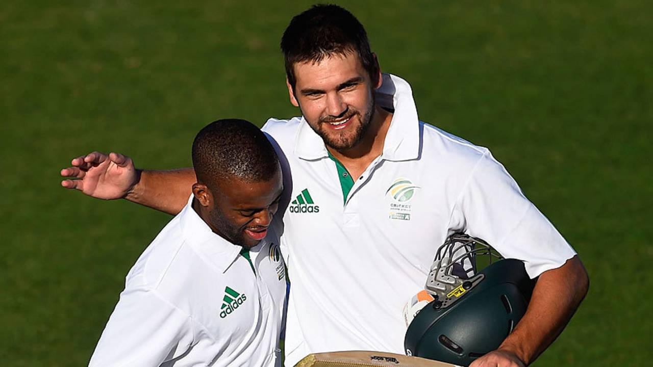 Temba Bavuma and Rilee Rossouw added a mammoth 283 on the second day, Australia A v South Africa A, 1st unofficial Test, Townsville, 2nd day, August 8, 2014