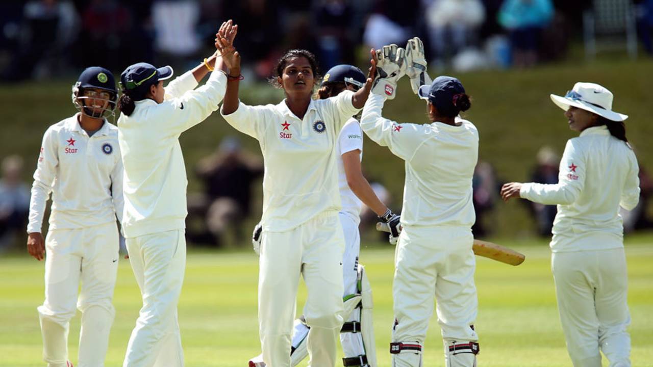 Mithali Raj leads India out onto the field, England Women v India Women, Only Test, Wormsley, 1st day, August 13, 2014