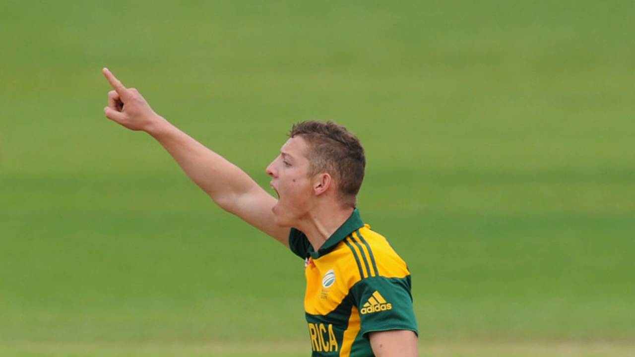 Keith Dudgeon collected a five-wicket haul, England U-19s v South Africa U-19s, 1st Youth ODI, Edgbaston, August 15, 2014