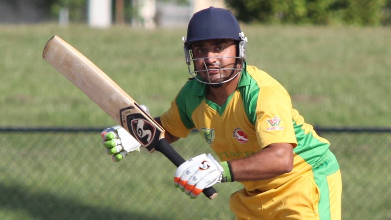 Nisarg Patel sets off for a run, New York v South West, USACA T20 National Championship, Lauderhill, August 16, 2014