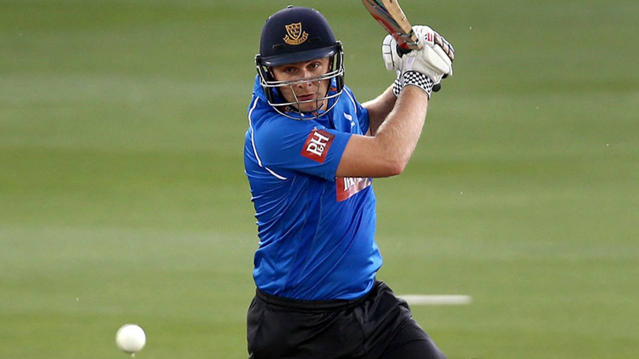 Luke Wright cuts on his way to a century, Sussex v Glamorgan, Royal London Cup, Hove, August 20, 2014