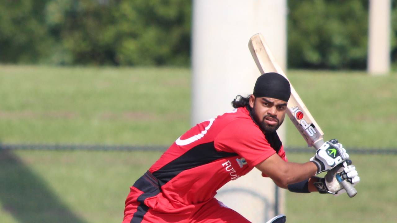 Charan Singh looks for a run behind point