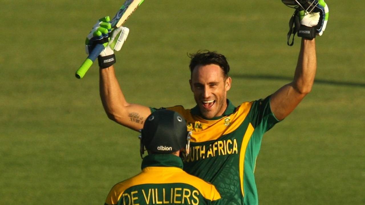 Faf du Plessis scored his first ODI hundred, Australia v South Africa, tri-series, Harare, August 27, 2014