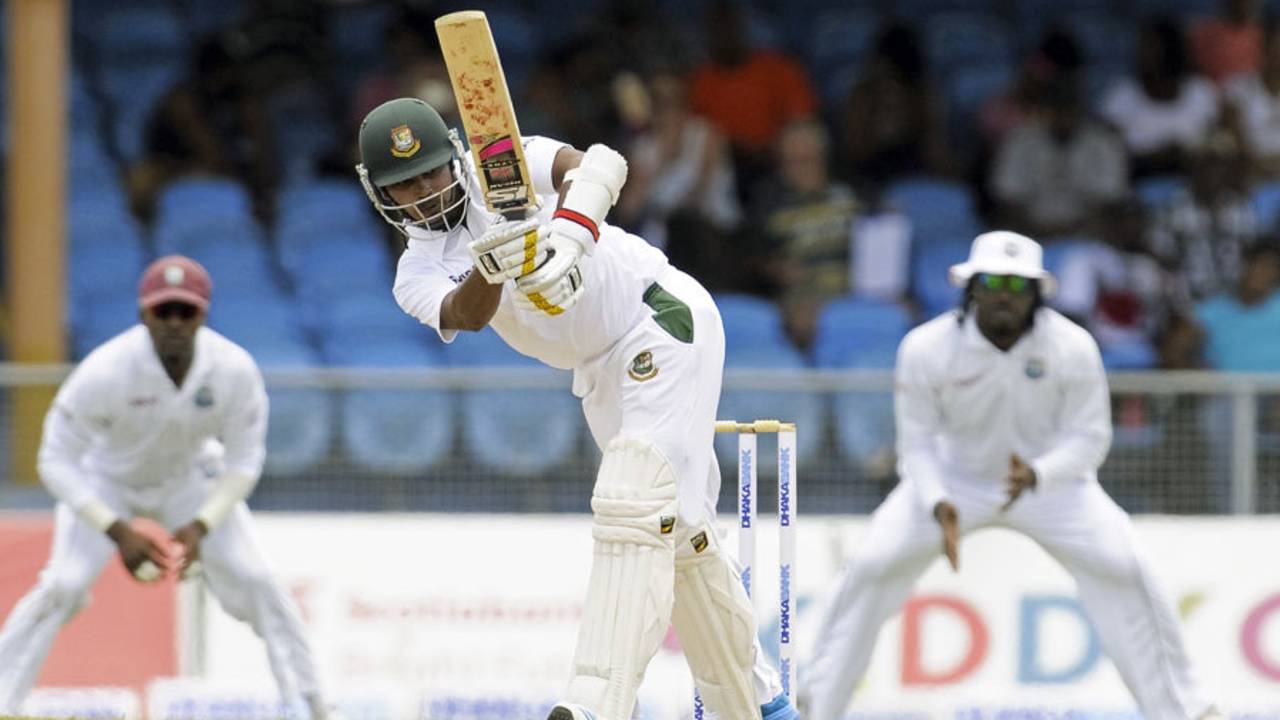 Shamsur Rahman plays through the leg side, West Indies v Bangladesh, 1st Test, St Vincent, 3rd day, September 7, 2014