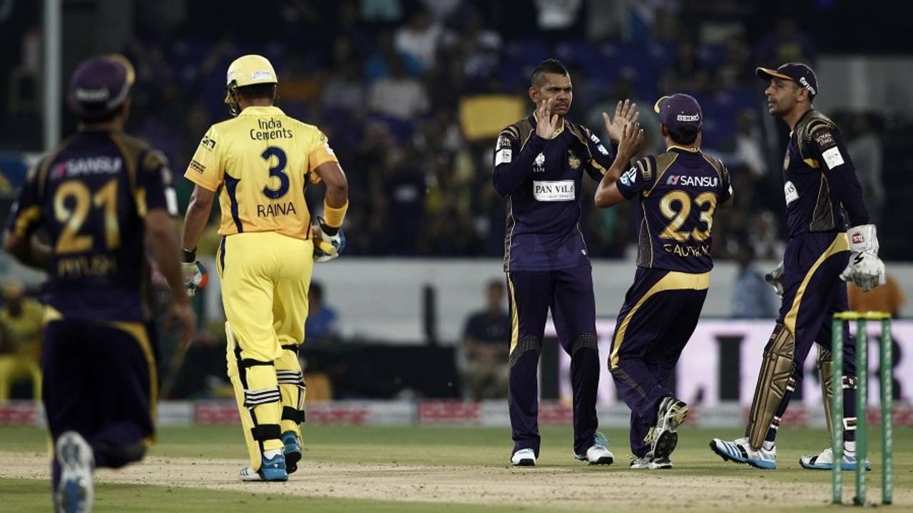 Sunil Narine may have been a touch lucky to dismiss Suresh Raina, with replays suggesting he may have bowled a front-foot no-ball&nbsp;&nbsp;&bull;&nbsp;&nbsp;BCCI