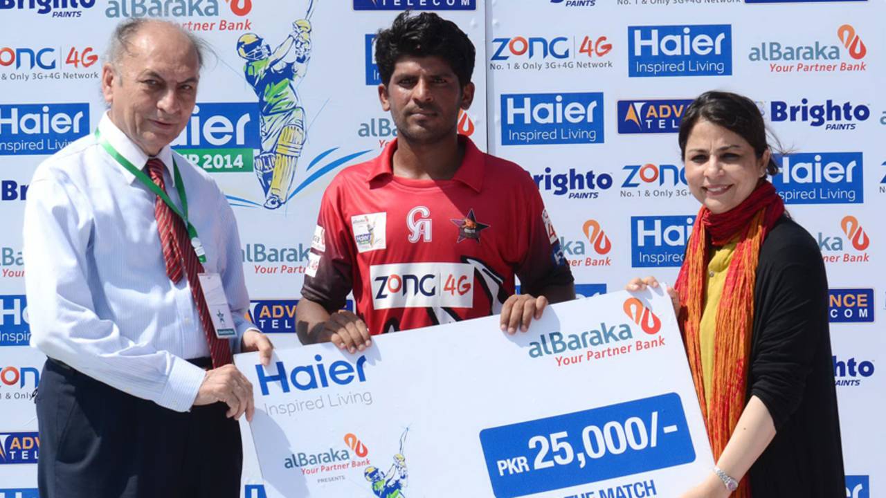 Zubair Ahmed was Man of the Match for his unbeaten ton, Larkana Bulls v Quetta Bears, Haier Cup National T20, Karachi, September 18, 2014