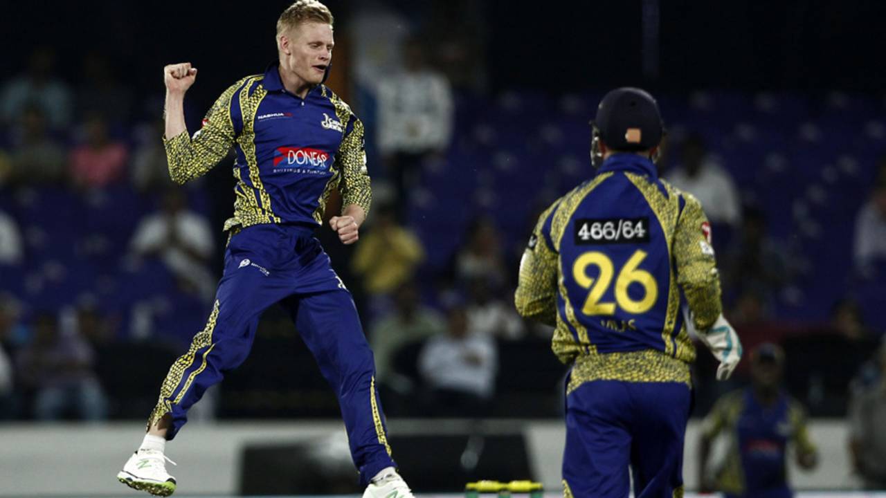 Sybrand Engelbrecht took three wickets with his offspin, Cape Cobras v Hobart Hurricanes, Champions League T20, Hyderabad, September 21, 2014