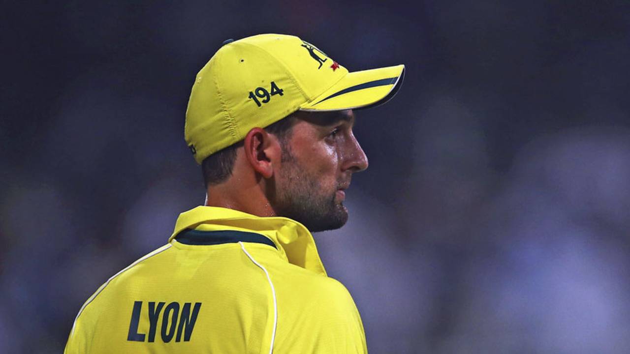 Nathan Lyon struck twice in the 13th over to leave Pakistan reeling, Pakistan v Australia, 1st ODI, Sharjah, October 7, 2014