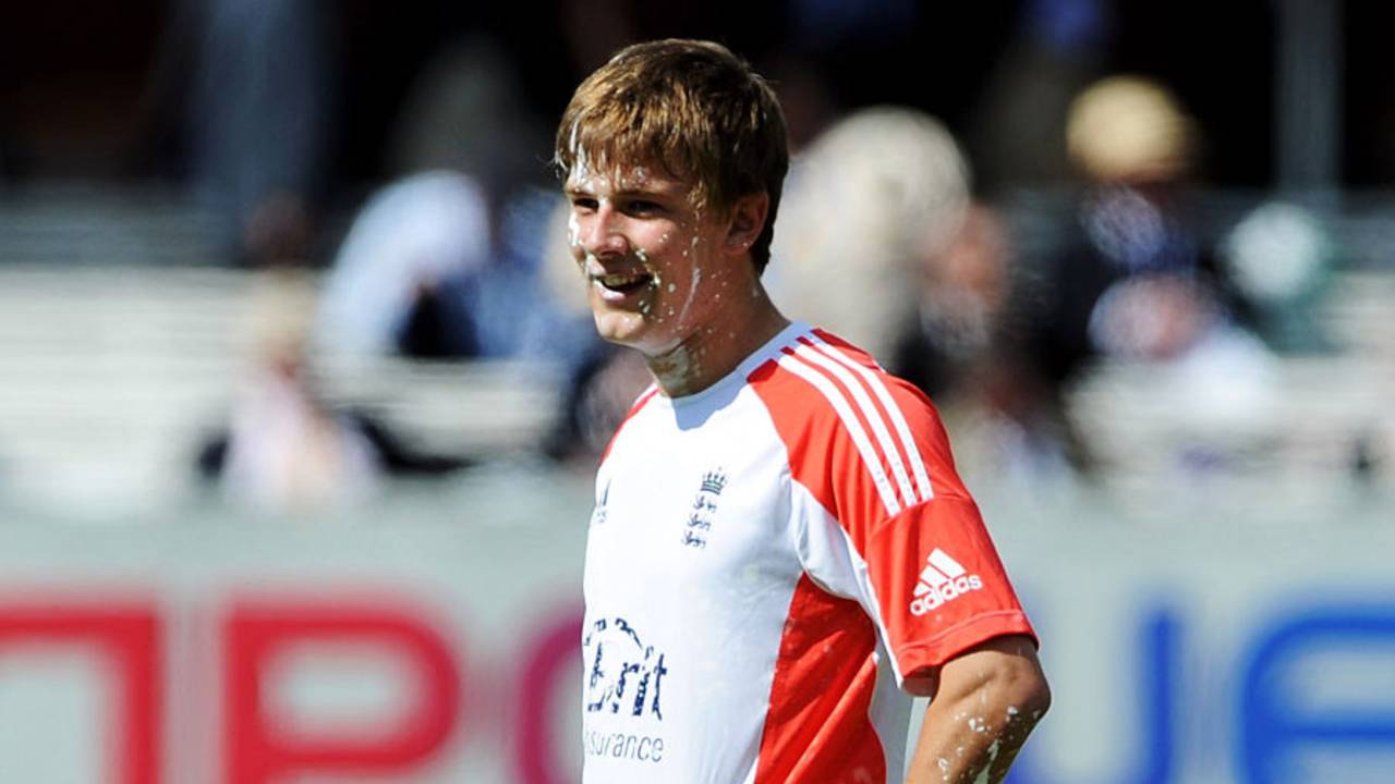 Tom Hampton got covered by paint during the England warm-up, England v India, 1st Test, Lord's, July 22, 2011
