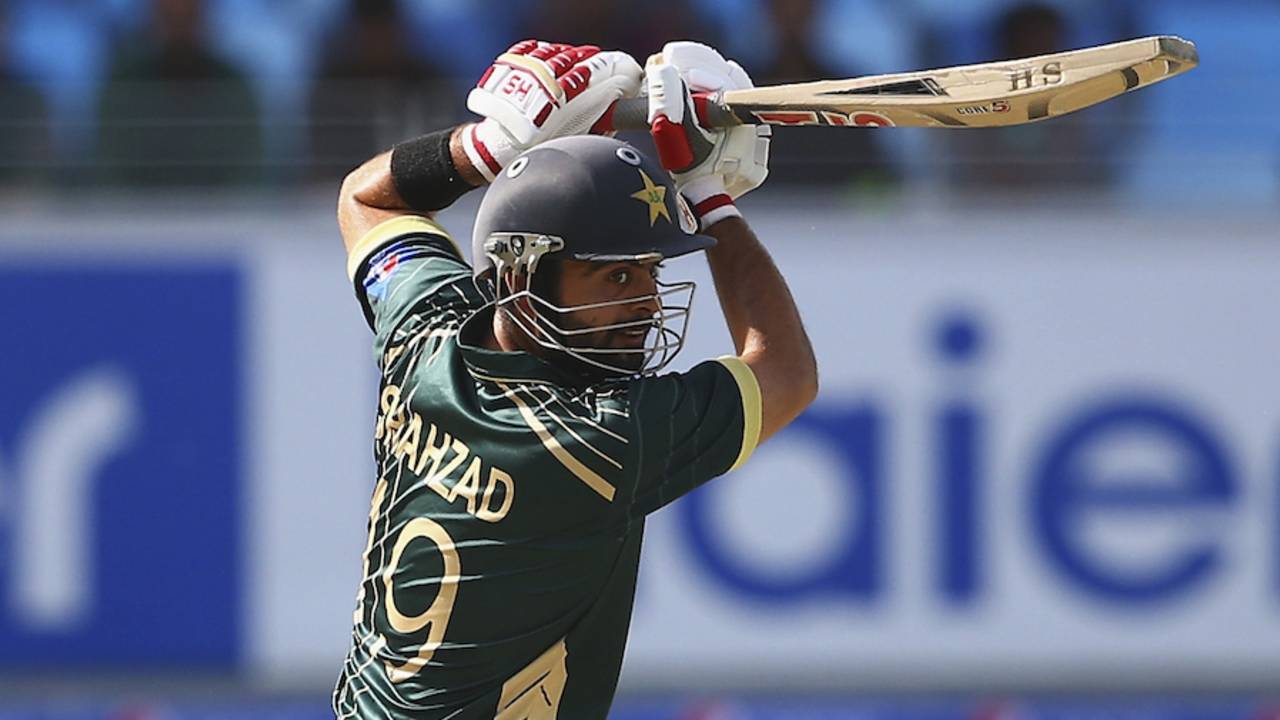 Ahmed Shehzad targets the off side, Pakistan v Australia, 2nd ODI, Dubai, October 10, 2014