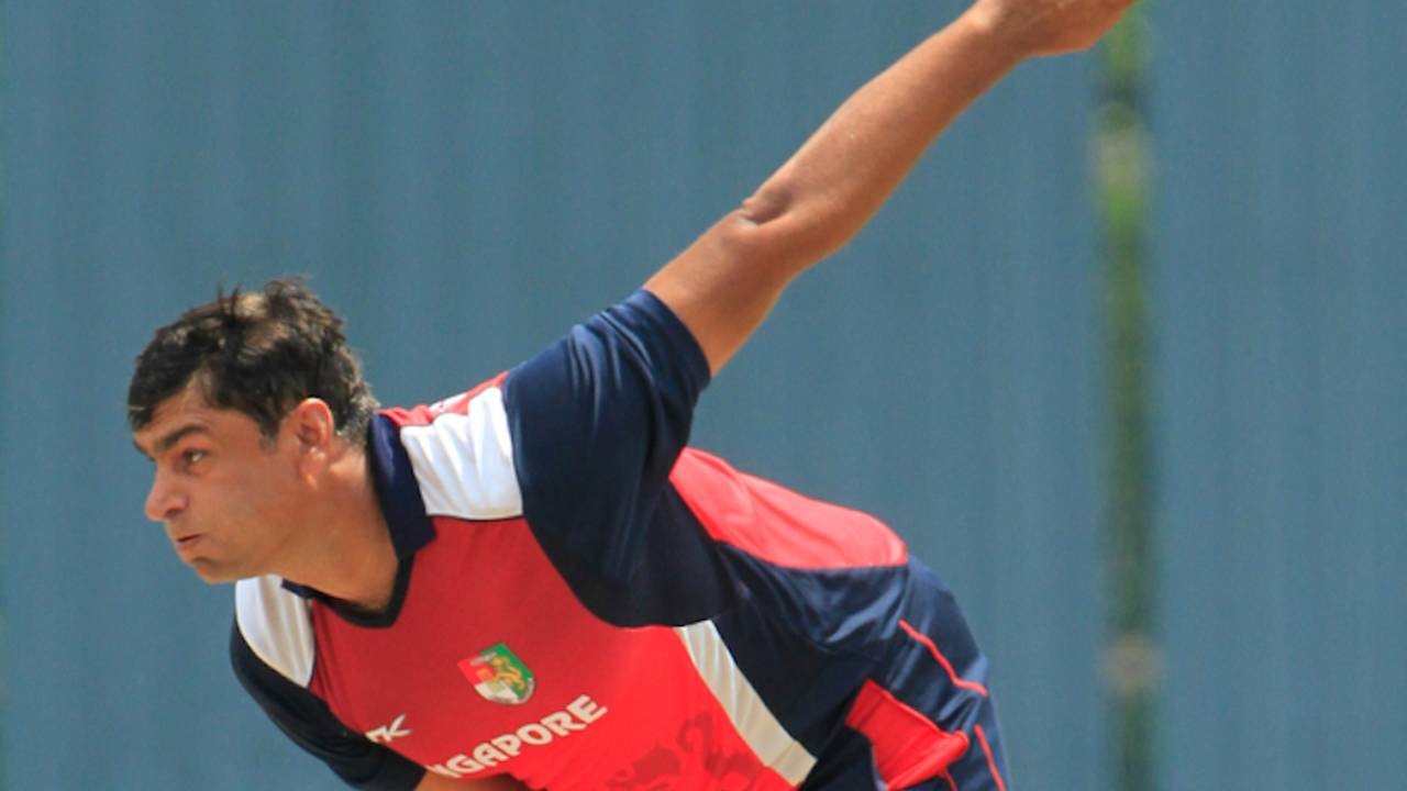 Saad Janjua finished with 4 for 25, Singapore v Uganda, ICC WCL Division Three, Kuala Lumpur, October 24, 2014