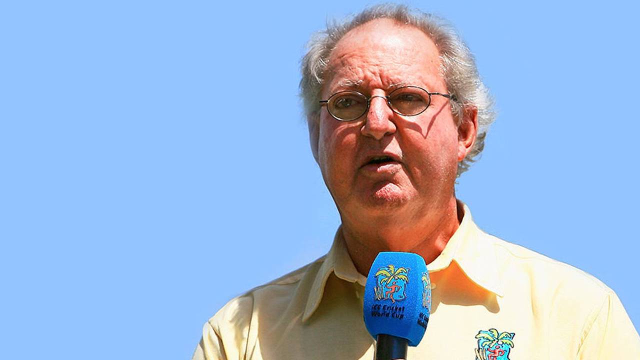 Tony Cozier during the 2007 World Cup, Barbados, April 21, 2007
