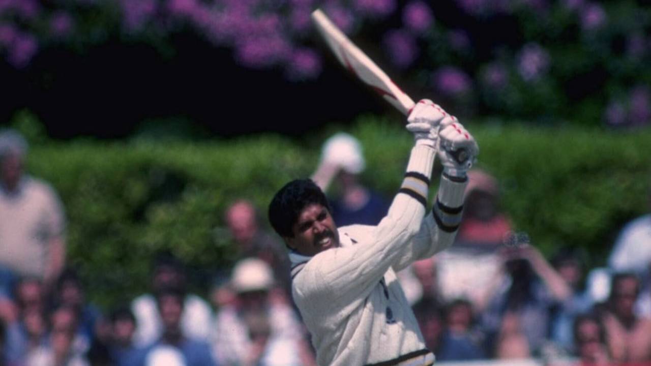 Kapil Dev on his way to 175 off 138, India v Zimbabwe, 1983 World Cup, Tunbridge Wells, June 18, 1983