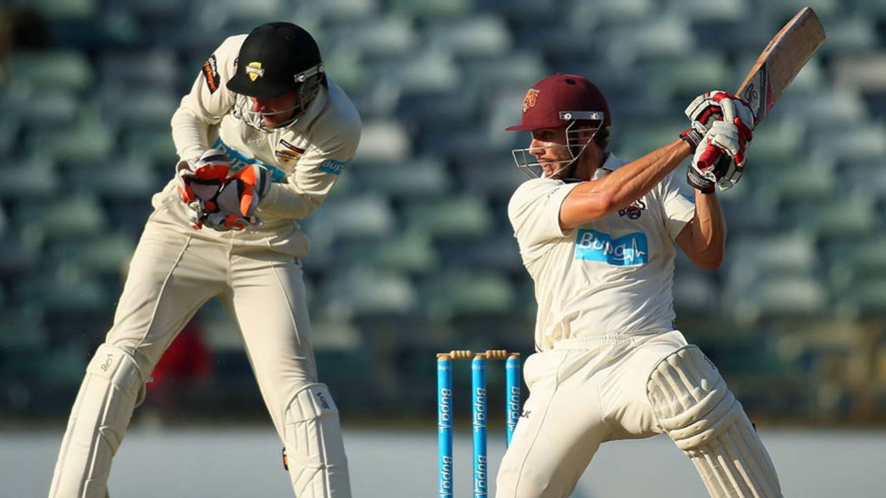 Greg Moller scored a fighting 86 for Queensland in the second innings, WA v Queensland, Sheffield Shield 2014-15, 3rd day, Perth, November 10, 2014