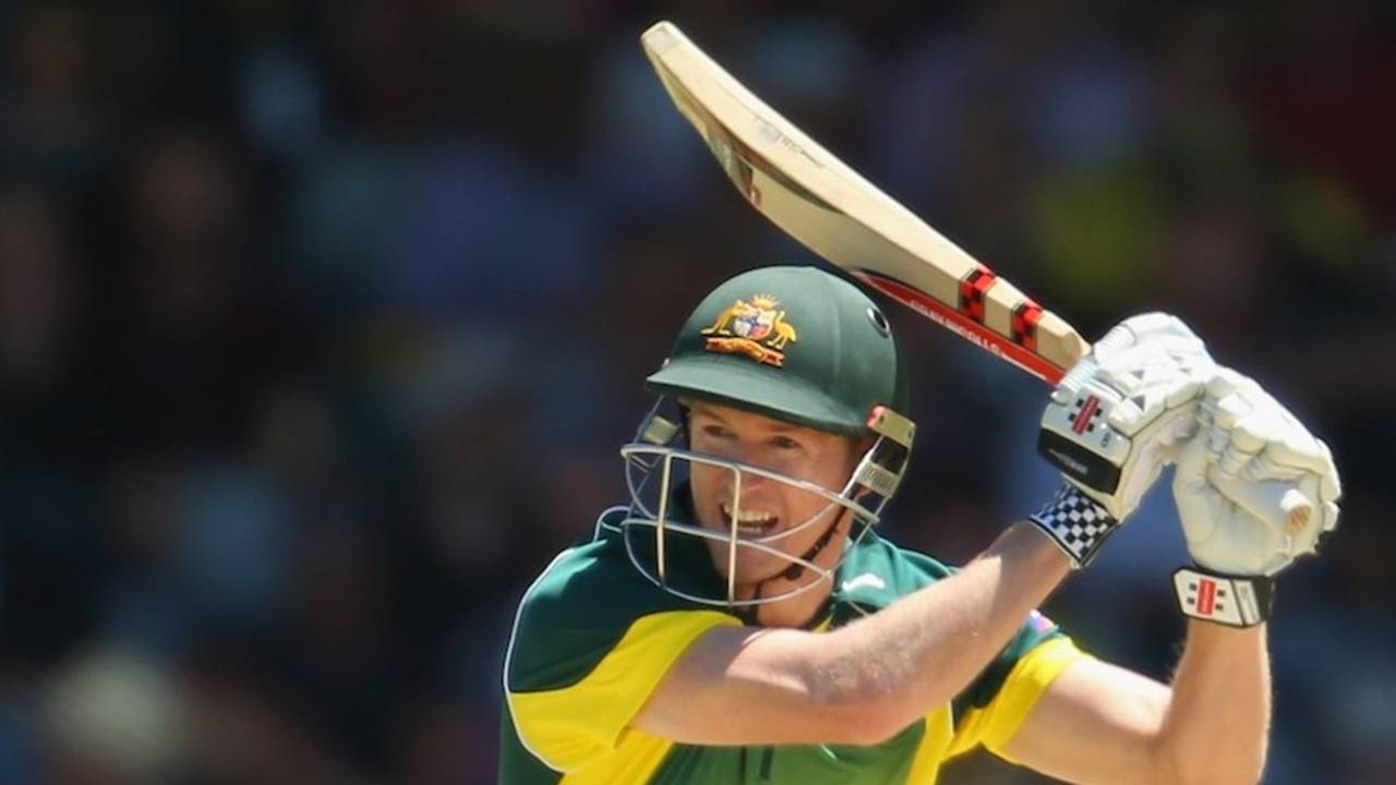 George Bailey attacks off the front foot, Australia v South Africa, 1st ODI, Perth, November 14, 2014