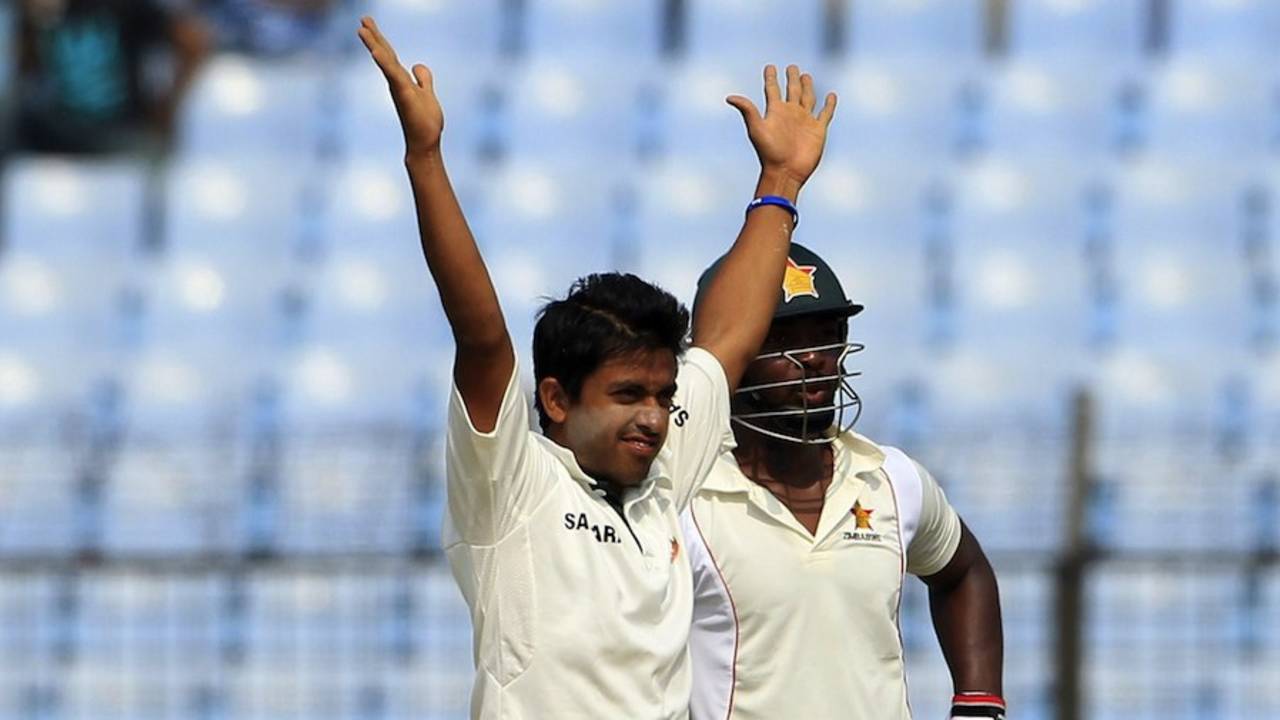 Jubair Hossain took 5 for 96, Bangladesh v Zimbabwe, 3rd Test, Chittagong, 3rd day, November 14, 2014