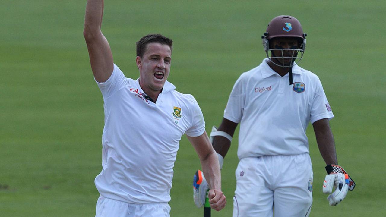 Morne Morkel finished off the innings with his third wicket, South Africa v West Indies, 1st Test, Centurion, 3rd day, December 19, 2014