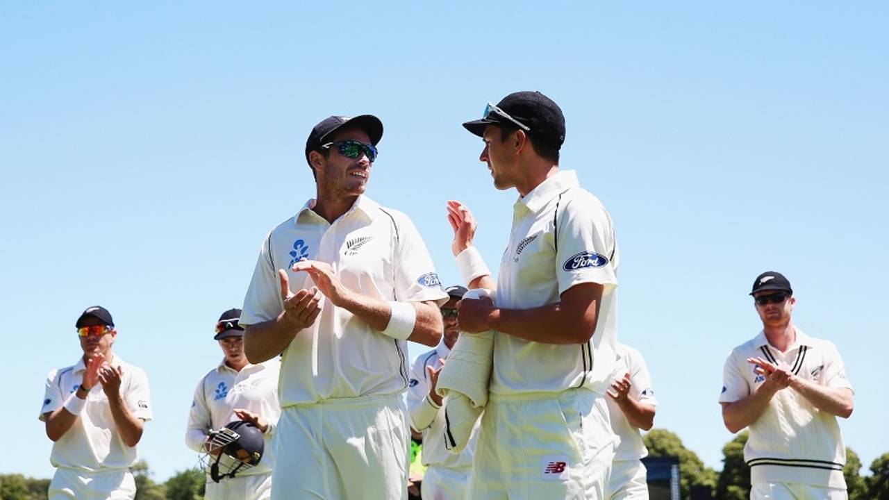 Tim Southee and Trent Boult took eight wickets between them, New Zealand v Sri Lanka, 1st Test, Christchurch, 4th day, December 29, 2014