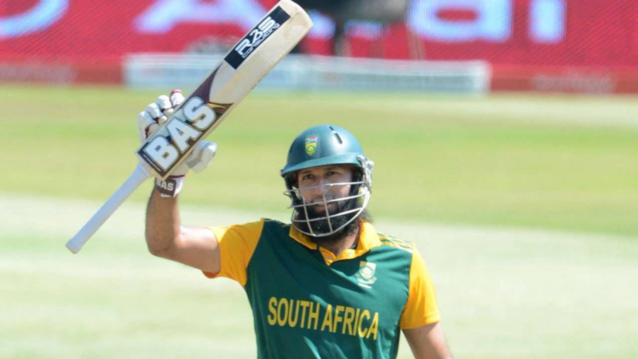 Hashim Amla became the fastest batsman to 5000 ODI runs during his innings of 66, South Africa v West Indies, 1st ODI, Durban, January 16, 2015