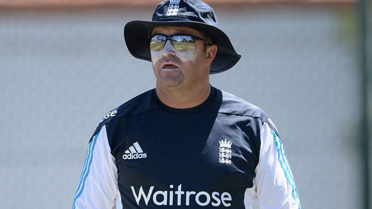 England assistant coach Paul Farbrace oversees training, Perth, January 27, 2015