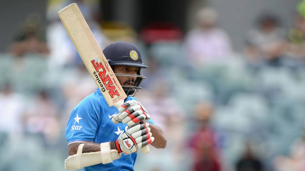 After 33 days, two Tests and three ODIs, Shikhar Dhawan finally muscled a four&nbsp;&nbsp;&bull;&nbsp;&nbsp;Getty Images