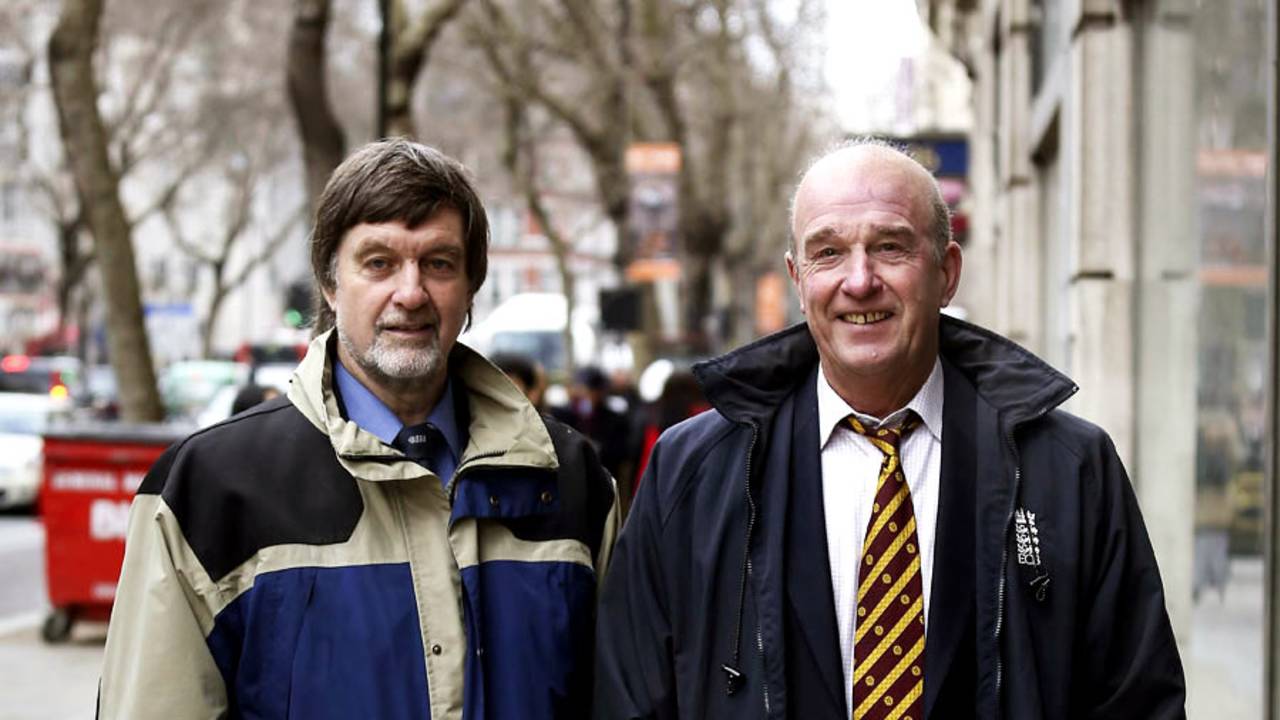Peter Willey and George Sharp attend their employment tribunal, London, February 5, 2015