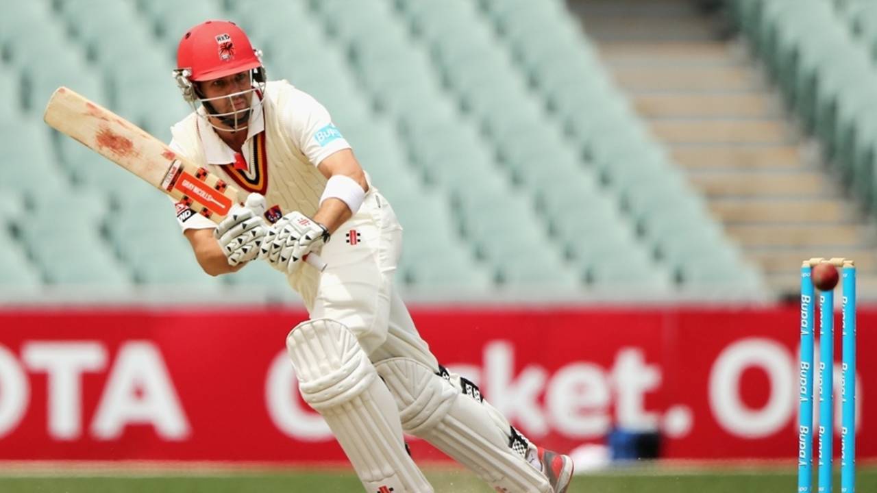 Callum Ferguson whips one to the leg side, South Australia v Queensland, Sheffield Shield, 4th day, Adelaide, November 3, 2014