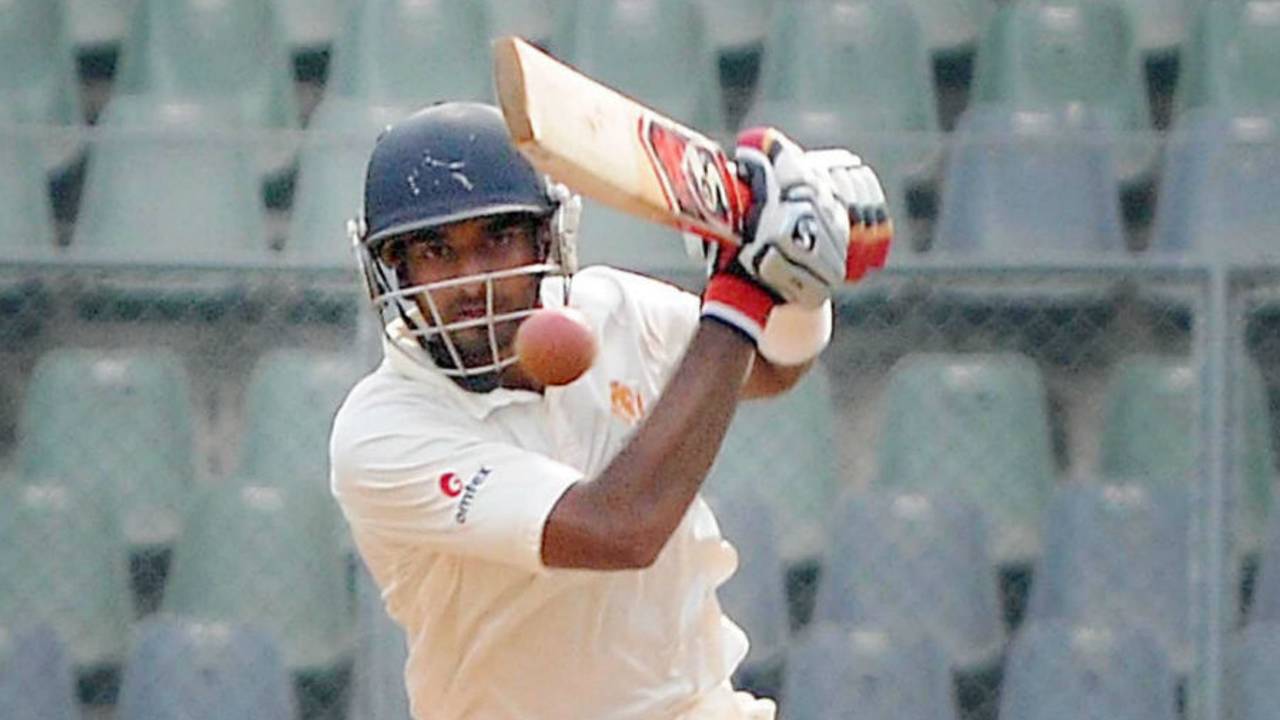 File photo: R Samarth spent over 11 hours at the crease to put Karnataka in a dominant position&nbsp;&nbsp;&bull;&nbsp;&nbsp;PTI 