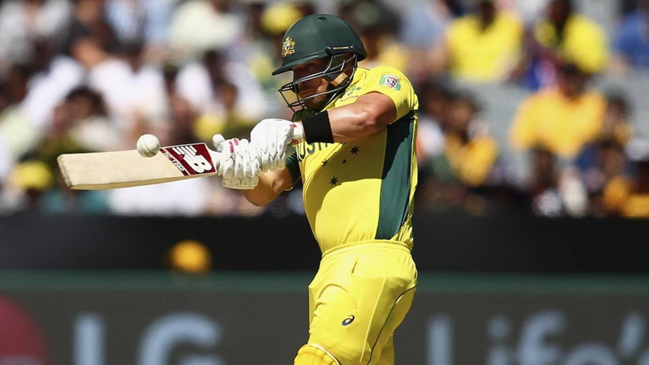 Put in to bat, Aaron Finch powered Australia to a brisk start after being dropped on 0 by Chris Woakes in the first over&nbsp;&nbsp;&bull;&nbsp;&nbsp;Getty Images